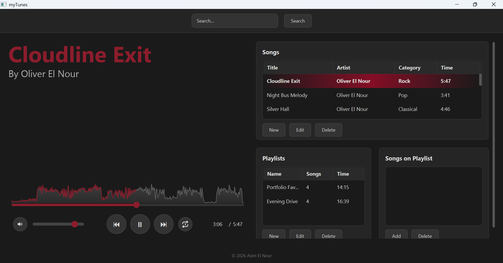 myTunes: desktop music player